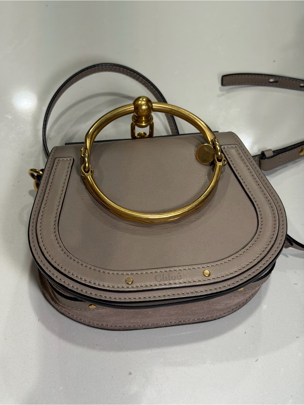 Chloé Nile Small Bracelet Bag in Motty Grey / Taupe - Picture 2 of 12